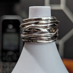 Sterling silver wire twist ring